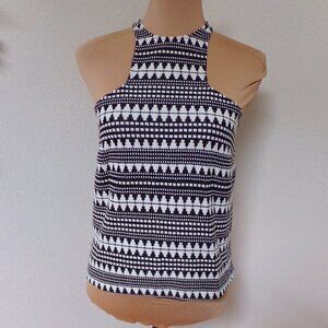 AS By DF Black and White High Neck Top